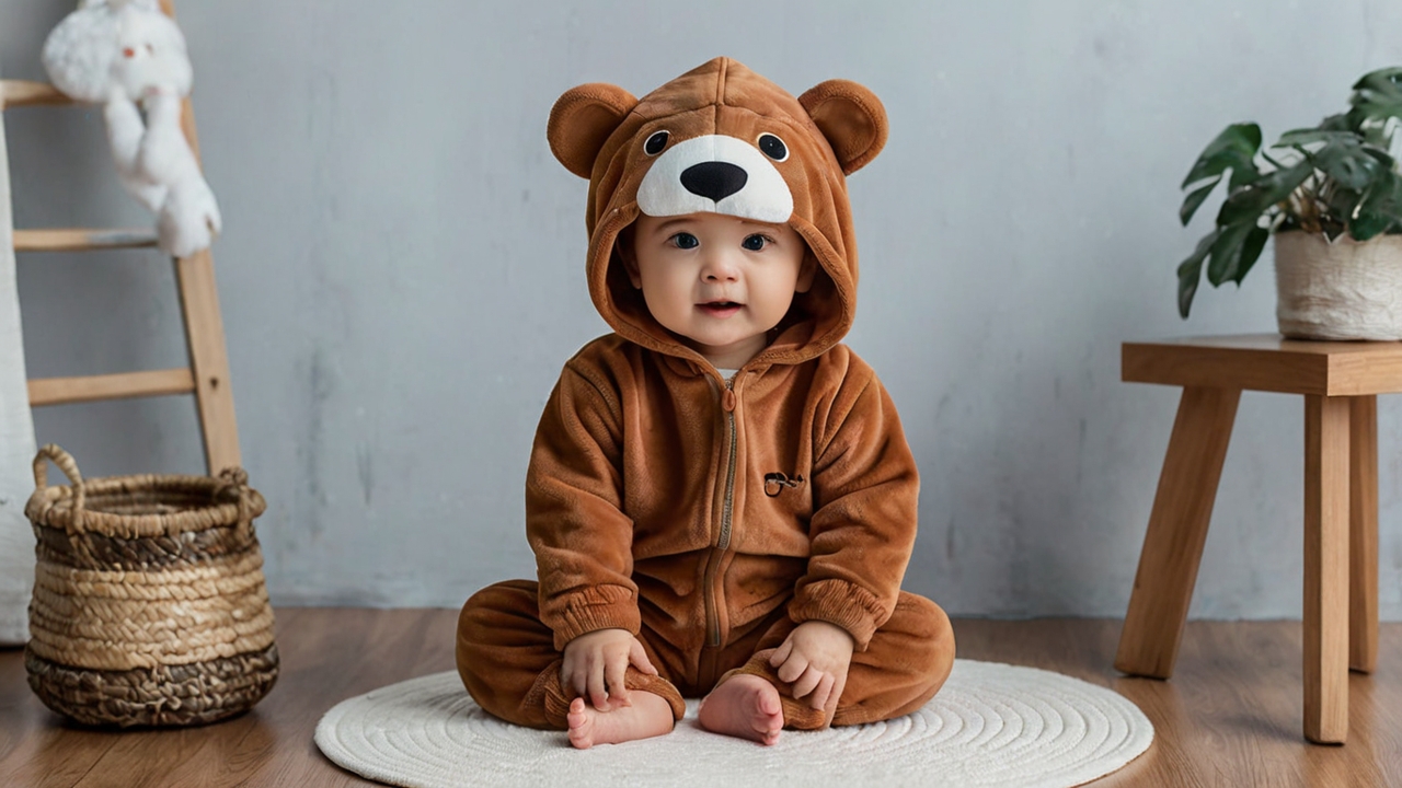 rs 149 bear design long-sleeve baby jumpsuit thespark shop